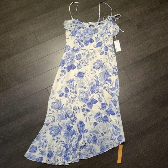 Reformation Liana Asymmetric Ruffled Floral-print Dress - Picture 7 of 16